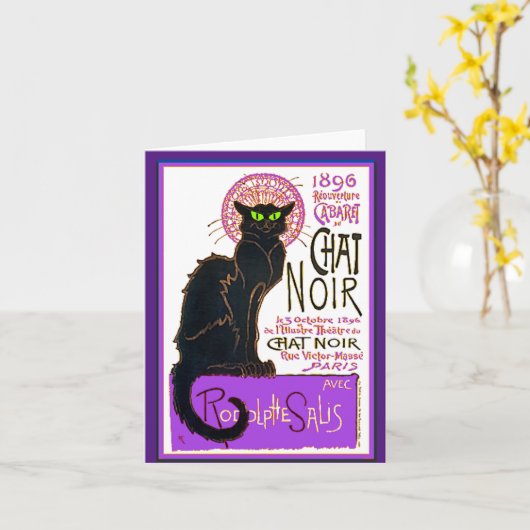 De zwarte kat kaart (Gele Bloem)