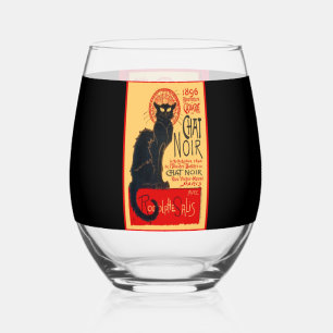 De Zwarte Kat, Le Chat Noir, Kunst Wijnglas Zonder Voet