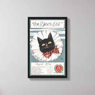 De zwarte kat, onbekende kunstenaar canvas afdruk