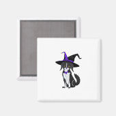 De zwarte kat op het Halloween feest. Sticker Magneet (Voorkant / Achterkant)