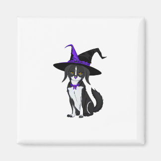 De zwarte kat op het Halloween feest. Sticker Magneet