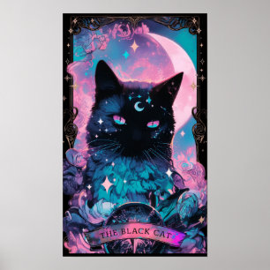 De zwarte kat Tarot Kaart Witchy Poster