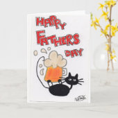 De zwarte kat van de Dag van vaders Kaart (Gele Bloem)