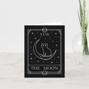 De zwarte kat van de Kaart van de Moon Tarot