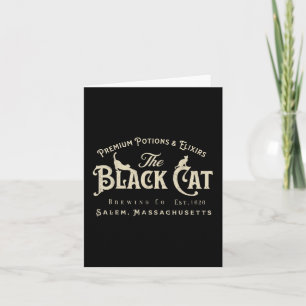 De zwarte kat Witchy Salem Est 1626 Halloween Cat Kaart