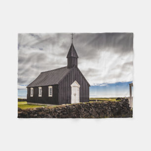De Zwarte Kerk van Budir, IJsland Fleece Deken