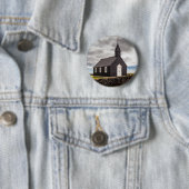 De Zwarte Kerk van Budir, IJsland Ronde Button 5,7 Cm (In situ)