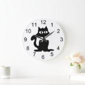 De zwarte Klok van de Muur van de Kat van het (Huis)