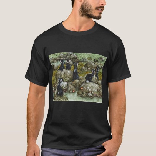 De zwarte konijnen van Hy-Brasil T-shirt (Voorkant)