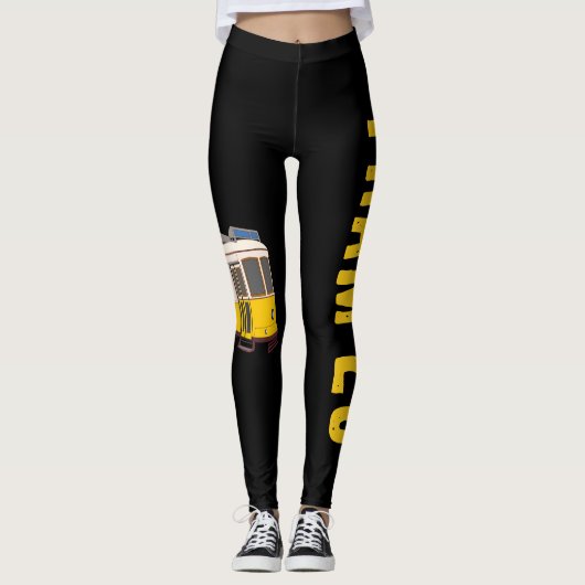 De Zwarte Lissabon Tram 28 Leggings (Voorkant)