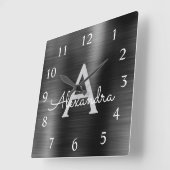 De zwarte Moderne Elegante MetaalNaam van het Vierkante Klok (Hoek)