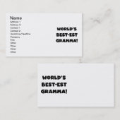 De Zwarte of het Wit van Gramma van het Visitekaartje (Voorkant / Achterkant)