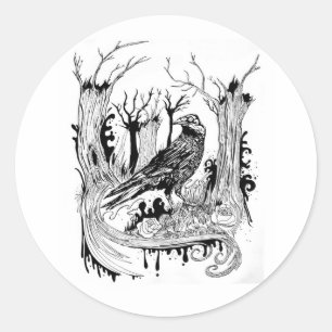 De zwarte rij ronde sticker