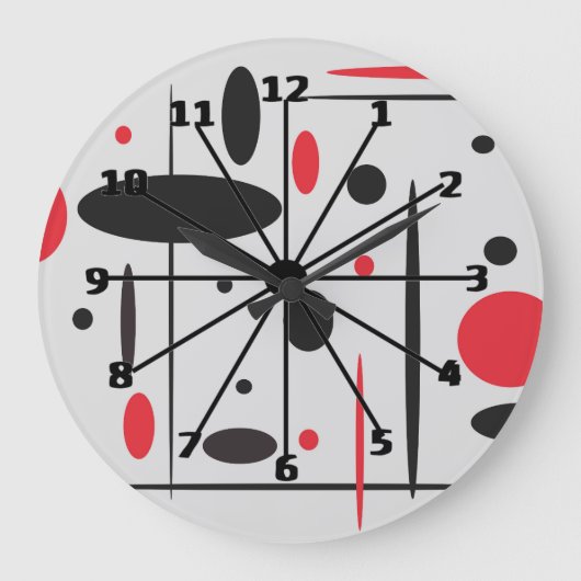 De zwarte, Rode en Witte Abstracte Klok van de (Voorkant)