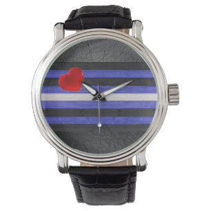 De zwarte royal van SlipperyJoe's Gay Leather Prid Horloge