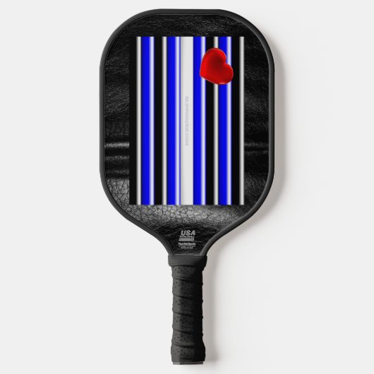 De zwarte royal van SlipperyJoe's Gay Leather Prid Pickleball Paddle (Voorkant)
