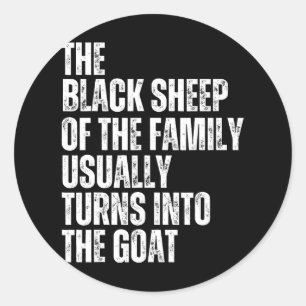 De zwarte schaap van de familie verandert gewoonli ronde sticker