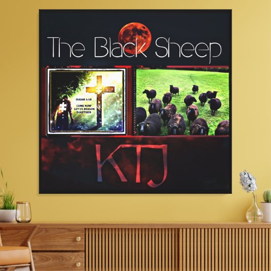 De zwarte schapen canvas afdruk (Insitu (Woonkamer))