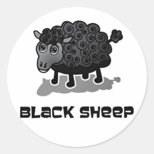 De zwarte schapen ronde sticker