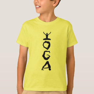 De Zwarte Silhouetten van het Label van de yoga T-shirt