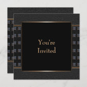 De zwarte Sjabloon van de Uitnodiging van de (Voorkant / Achterkant)