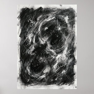 De Zwarte Spiraal van Schaduw Energie Wandkunst Poster