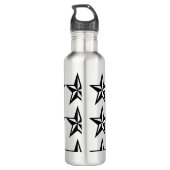 De zwarte ster roestvrijstalen waterfles (Achterkant)