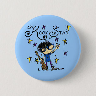 De zwarte Ster van de Rots van de Jongen van het Ronde Button 5,7 Cm