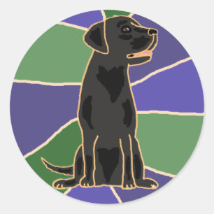 De zwarte Sticker van de Labrador