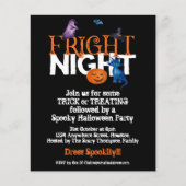 De zwarte uitnodiging van de Fright Night Hallowee (Voorkant)