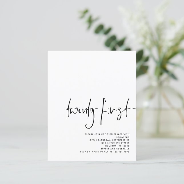 De Zwarte Witte 21e verjaardag van het Manuscript  (Staand voorkant)