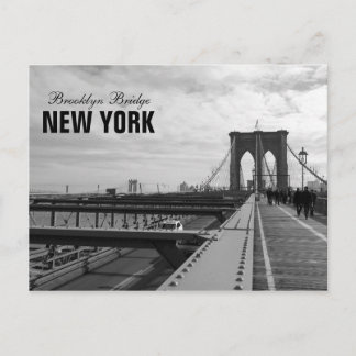 De zwarte Witte Brug van Brooklyn - NY New York nr Briefkaart