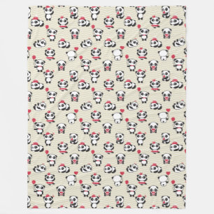 De zwarte, Witte, & Roze Panda draagt de Deken van