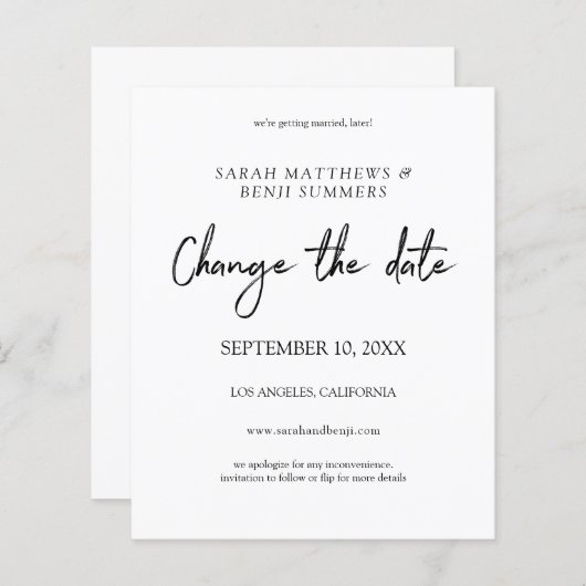 De zwarte & Witte Verandering van de begroting de  (Voorkant / Achterkant)