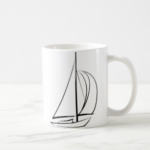 De zwarte Zeilboot van de Penseelstreek Koffiemok
