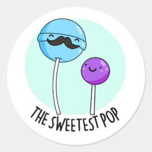 De Zweetste Pop Funny Lollipop Pun Ronde Sticker