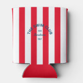 De zwemclub Crest Red Cabana Stripe Blikjeskoeler (Achterkant)