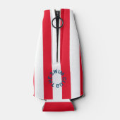 De zwemclub Crest Red Cabana Stripe Flesjeskoeler (Achterkant)