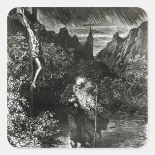 De zwerfjood vierkante sticker