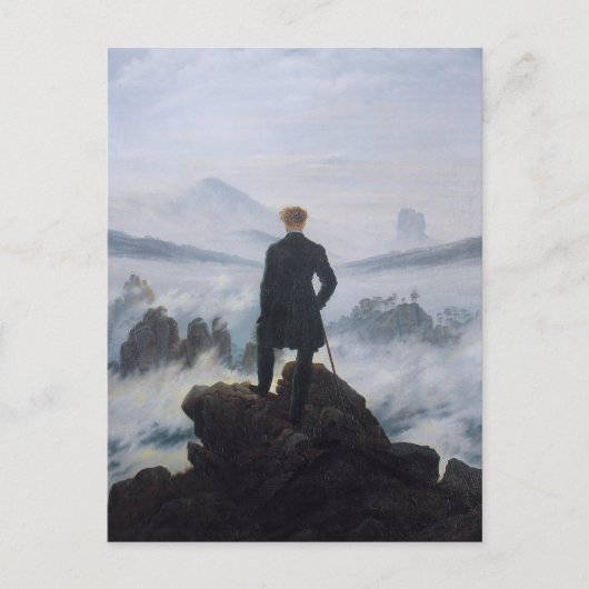 De zwerver boven het Zee Fog Briefkaart (Voorkant)