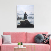 De zwerver boven het Zee Fog Canvas Afdruk (Insitu (Woonkamer))