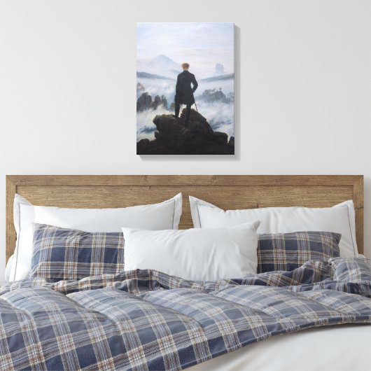 De zwerver boven het Zee Fog Canvas Afdruk (Insitu (Slaapkamer))