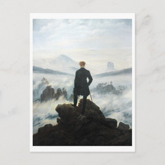De zwerver boven het Zee Fog, Friedrich Briefkaart (Voorkant)