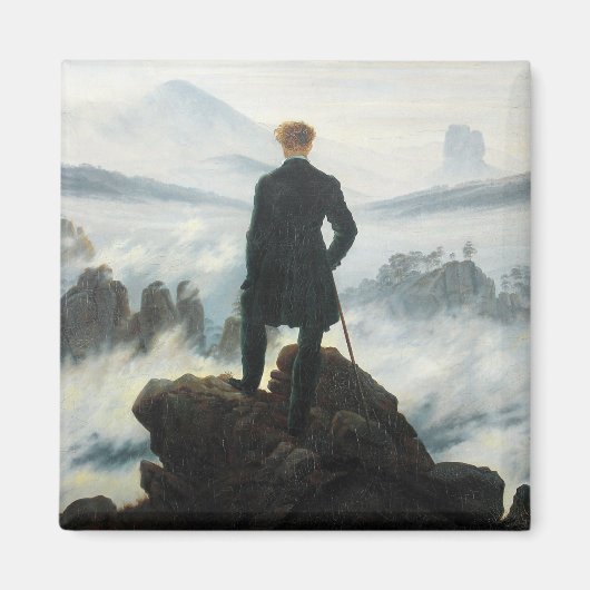 De zwerver boven het Zee Fog, Friedrich Magneet (Voorkant)