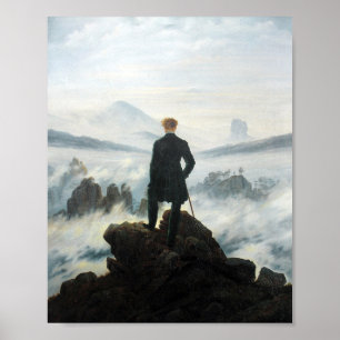 De zwerver boven het Zee Fog, Friedrich Poster