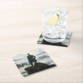 De zwerver boven het Zee Fog, Friedrich Vierkante Kartonnen Onderzetter (Insitu)