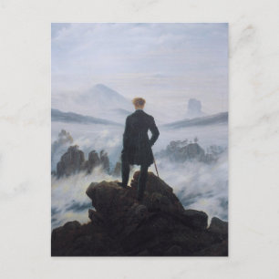 De zwerver boven het zee mist briefkaart