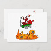 De zwerver van de Kerstman van de Marsbewoner Feestdagenkaart (Voorkant / Achterkant)