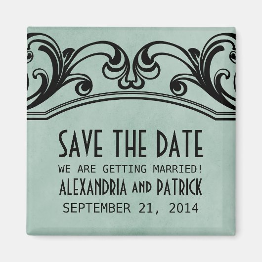 De  Zwirls van Jade sparen de Magnet van de Datum Magneet (Voorkant)