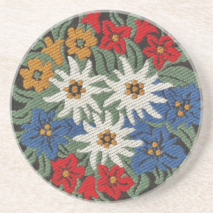 De Zwitserse Alpiene Bloem van het edelweiss Zandsteen Onderzetter